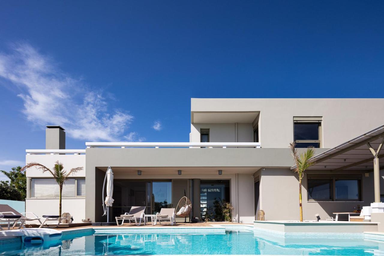 Rizes Villa With Jacuzzi & Heated Pool Agia Triada Bagian luar foto