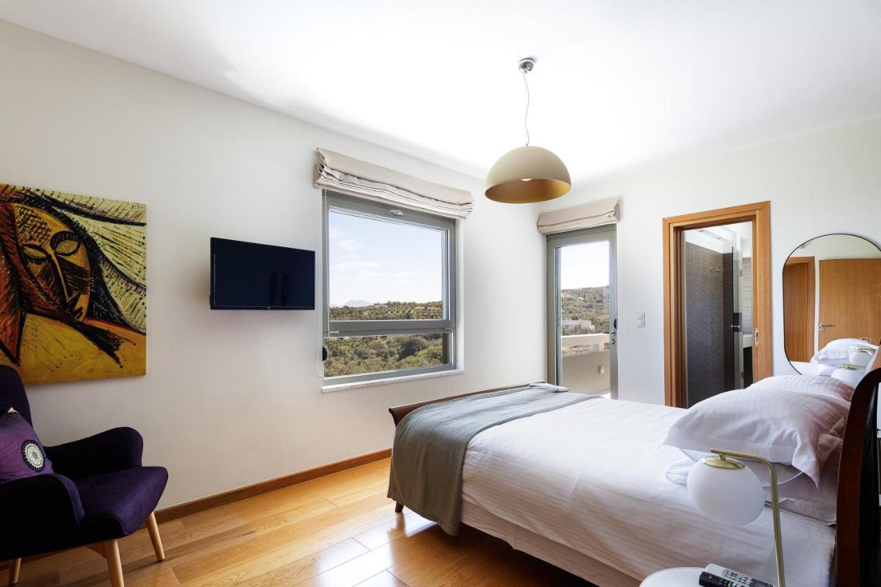 Rizes Villa With Jacuzzi & Heated Pool Agia Triada Bagian luar foto
