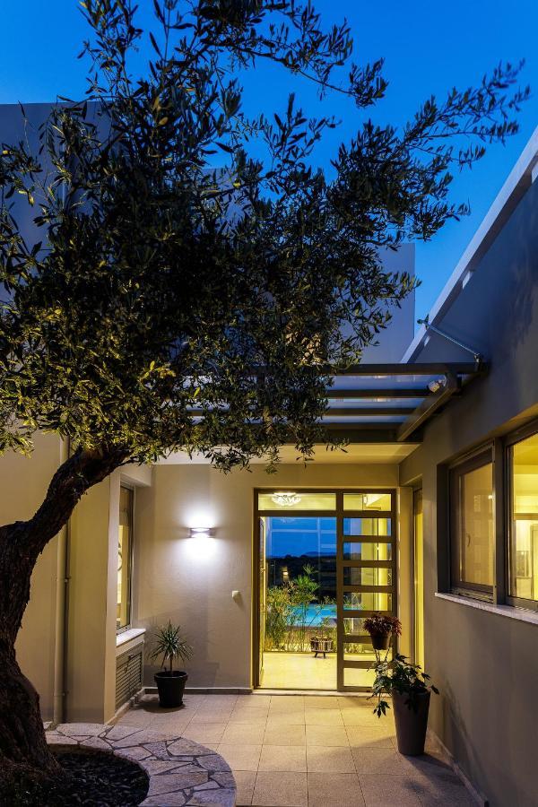 Rizes Villa With Jacuzzi & Heated Pool Agia Triada Bagian luar foto