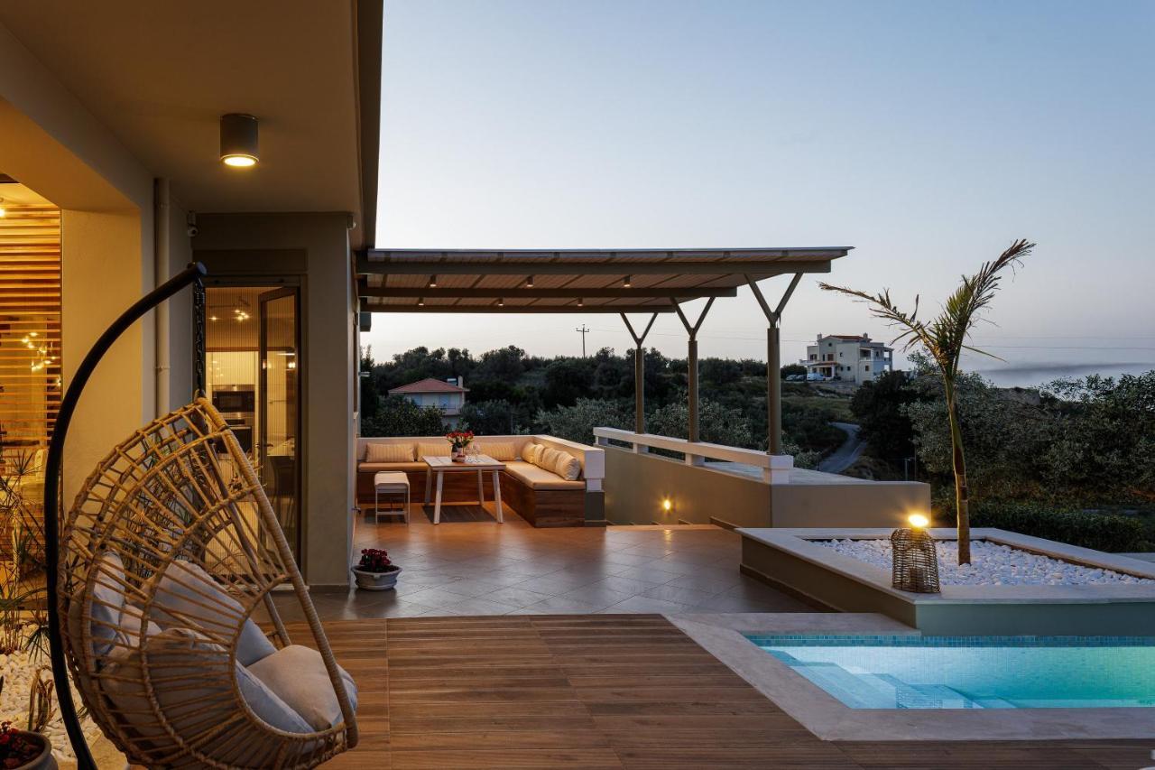 Rizes Villa With Jacuzzi & Heated Pool Agia Triada Bagian luar foto